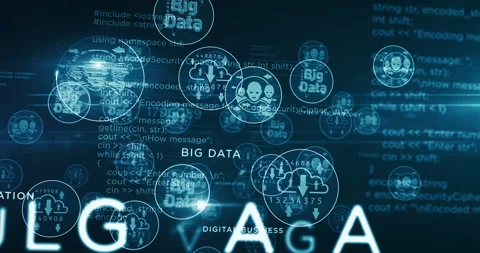 Big Data technology symbols loop 動画素材 142739217