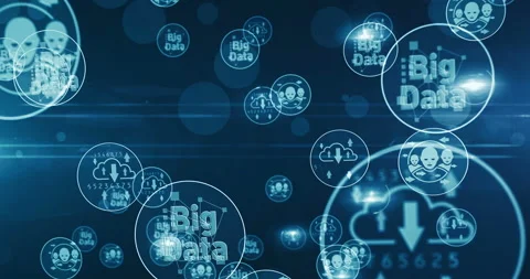 Big Data technology symbols loop Stock Footage 142926441