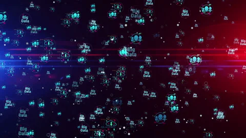 Big data technology symbols seamless loop background Stock Footage 143149046