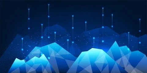 Big Data Technology The upward line from the technology mountain represents.. Stock Illustration