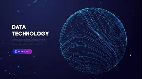 Big Data Technology vector illustration. Abstract blurred data business colored Stock Illustration