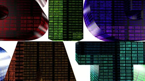 Big data text with binary codes Stock Footage 14352946