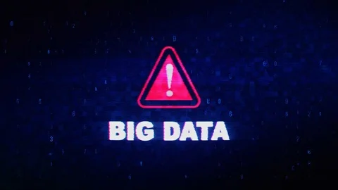 Big Data Text Digital Noise Twitch Glitch Distortion Effect Error Animation. Stock Footage 106688491