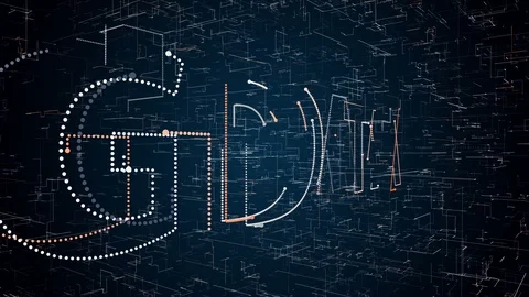Big data text on grid on blue Stock Footage