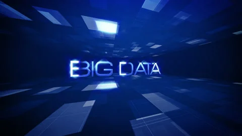 Big Data text Science 3D cinematic title background Stock Footage 213410742