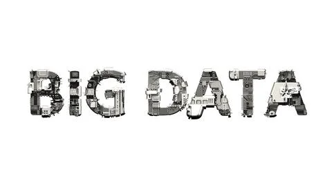 Big Data text of technogenic scrap metal cyber details Stock Illustration