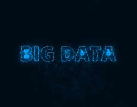 Big Data title with plexus effect. Connected lines with dots. Lines title plexus Illustrazione stock