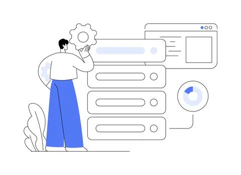 Big data tools abstract concept vector illustration. Illustrazione stock