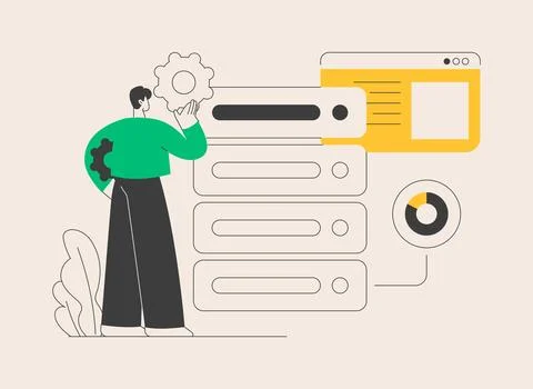 Big data tools abstract concept vector illustration. Illustrazione stock