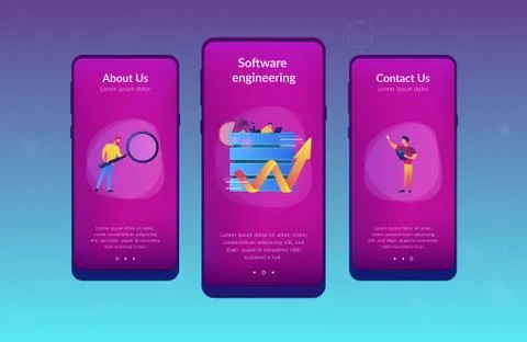 Big data tools app interface template. Stock Illustration