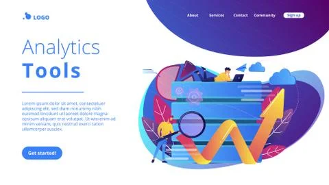 Big data tools concept vector illustration. Illustrazione stock