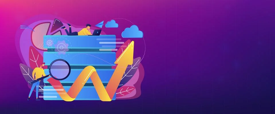 Big data tools header banner. イラスト素材