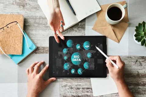 Big data. Tools for manipulation and analysis large amount of information 스톡 사진