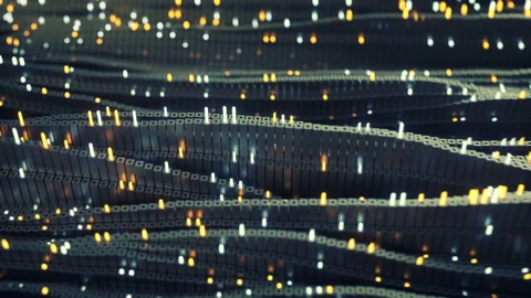 Big data transfer concept seamless loop 3D render animation Video stock 140949933