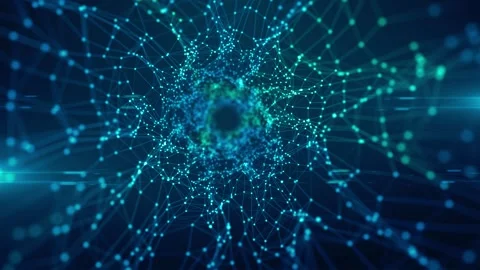 Big Data Transfer Digital Connectivity AI Security Nodes, Animation Stock Footage 313962920