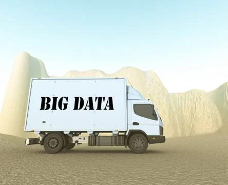 Big data truck Illustrazione stock