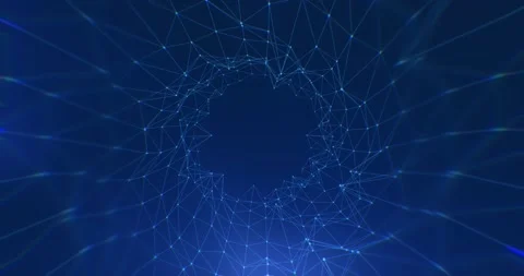 Big Data tunnel, tech background, dot and line connection, information fluid Stock Footage 140445529
