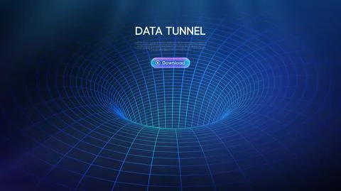 Big data tunnel vector illustration. Abstract digital background. Computer data イラスト素材