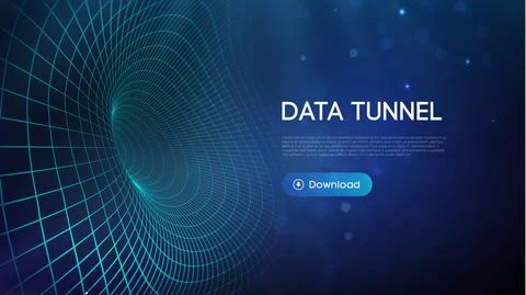 Big data tunnel vector illustration. Abstract digital background. Computer data Stockillustratie