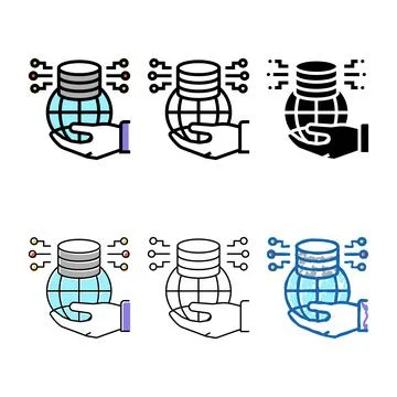 Big data for variants sustainable development social problem color icon vecto Stock Illustration