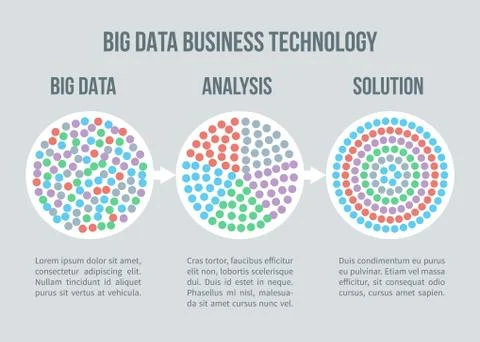 Big data vector concept. Business analytics, solution for smart  planning Stock Illustration