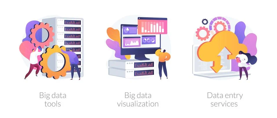 Big data vector concept metaphors Stock Illustration