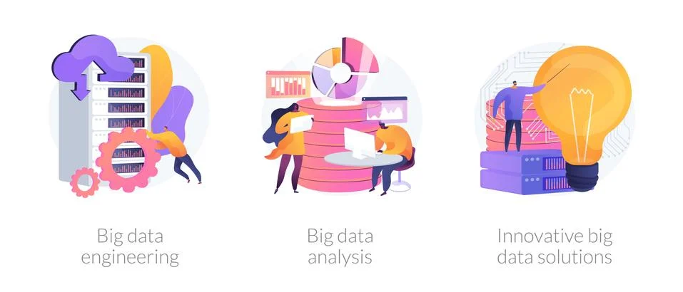 Big data vector concept metaphors. 스톡 일러스트