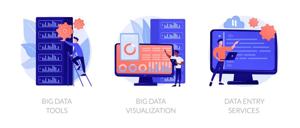 Big data vector concept metaphors Stock Illustration