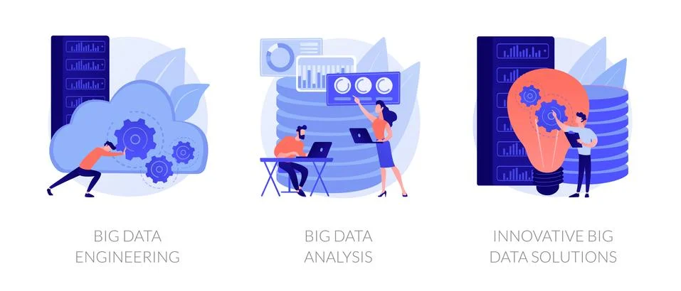 Big data vector concept metaphors. Illustrazione stock