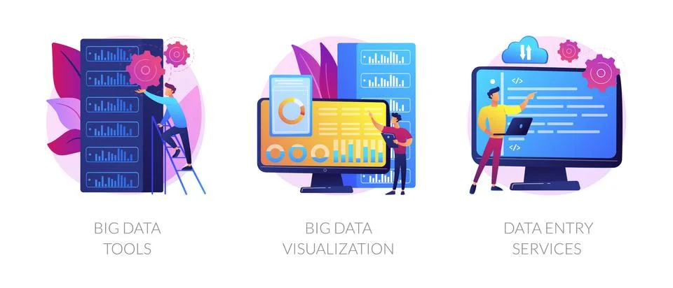Big data vector concept metaphors Stock Illustration