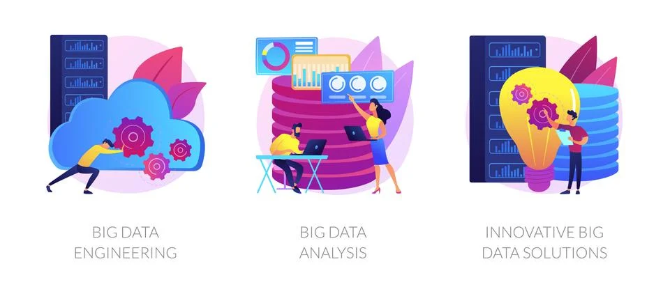 Big data vector concept metaphors. Stock Illustration