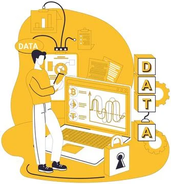 Big data vector illustration. Accuracy, golden compass, guides ship big data  Stock Illustration