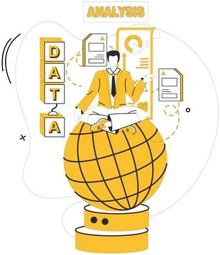 Big data vector illustration. Architecture, master builder, constructs skyscr Illustrazione stock