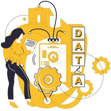 Big data vector illustration. Business, merchant, trades in currency knowledg Illustrazione stock