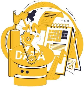 Big data vector illustration. Business, merchant, trades in currency knowledg Stock Illustration