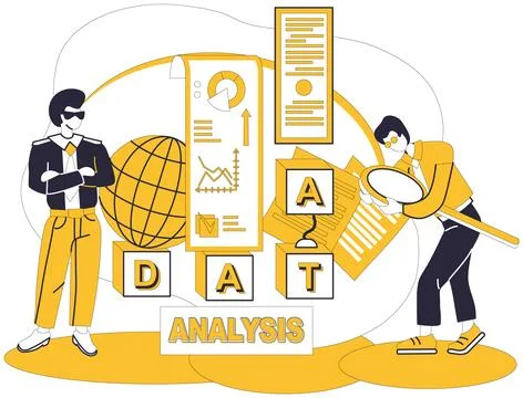 Big data vector illustration. Control, vigilant sentinel, guards gates to kin Stock Illustration