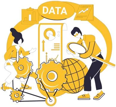 Big data vector illustration. Finance and economy, economic alchemy, transmut 스톡 일러스트