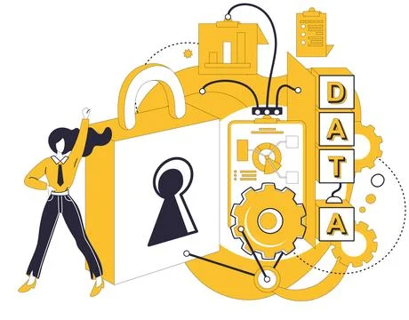 Big data vector illustration. Finance and economy, economic alchemy, transmut Illustrazione stock