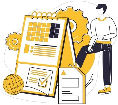 Big data vector illustration. Research, explorers compass, charts course thro Stockillustratie