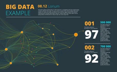 Big Data Vector Visualization. Technology Background. Visual Presentation on the Stock Illustration