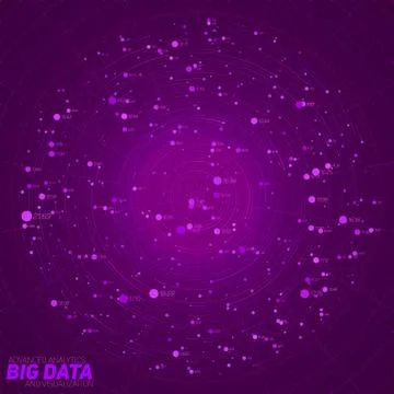 Big data violet visualization. Futuristic infographic. Information aesthetic  Stock Illustration