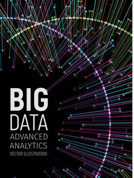 Big data visual energy fractals. Technology network infographic. Information Illustrazione stock