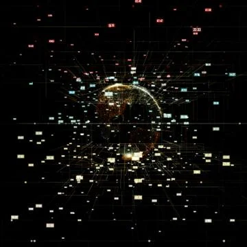 Big data visualization 3d Stock Illustration