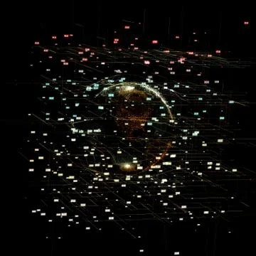 Big data visualization 3d Stock Illustration