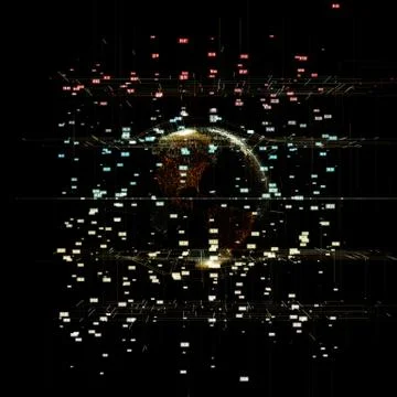 Big data visualization 3d Stock Illustration