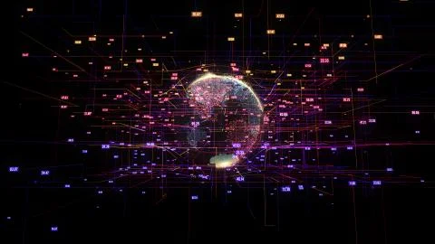 Big data visualization 3d Stock Illustration