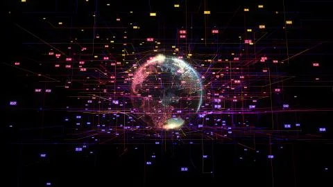 Big data visualization 3d 스톡 일러스트