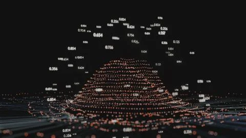 Big Data Visualization. 3D illustration infographic Illustrazione stock