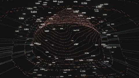 Big Data Visualization. 3D illustration infographic Stock Illustration