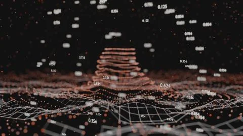 Big Data Visualization. 3D illustration infographic Stock Illustration